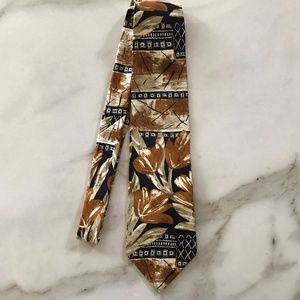 Bugatti Black & Tan Italian Silk Tie